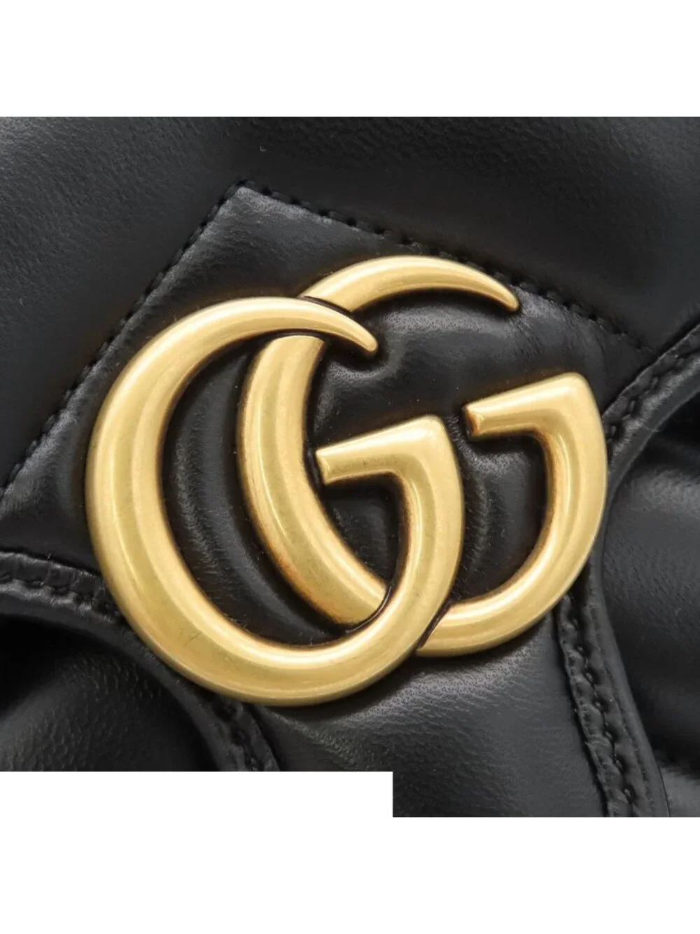 Gucci Backpack Black Leather GG Marmont Chevron